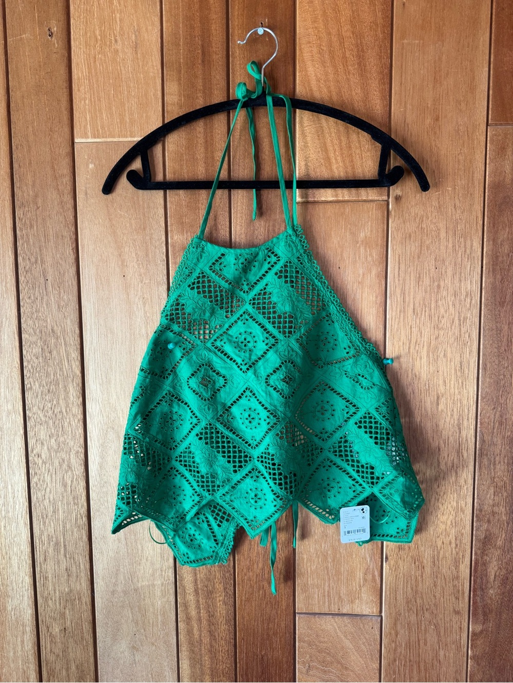 NWT Free People Green Hankie Halter Tank Top